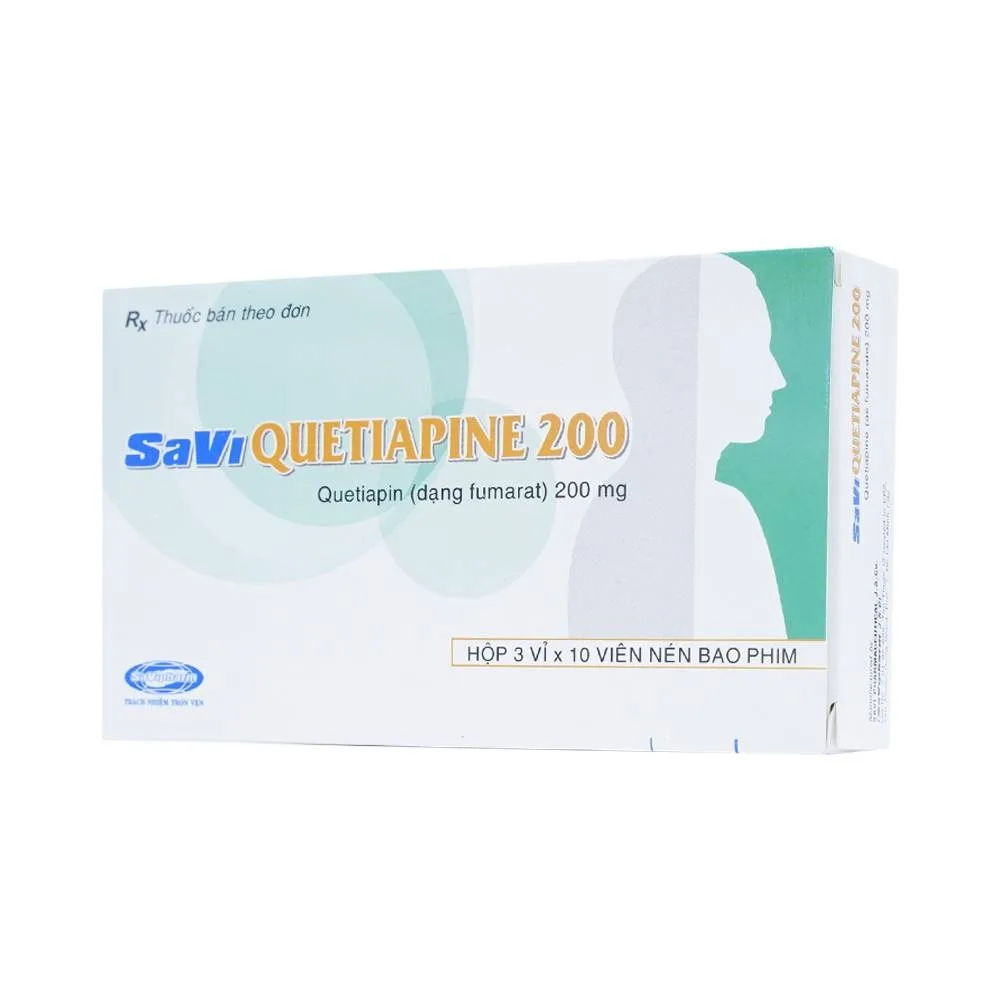 Hình ảnh Thuốc Savi Quetiapine 200 điều trị tâm thần phân liệt (3 vỉ x 10 viên)