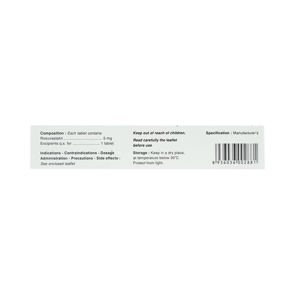 Hình ảnh Thuốc Savi Rosuvastatin 5 điều trị tăng cholesterol máu (3 vỉ x 10 viên)
