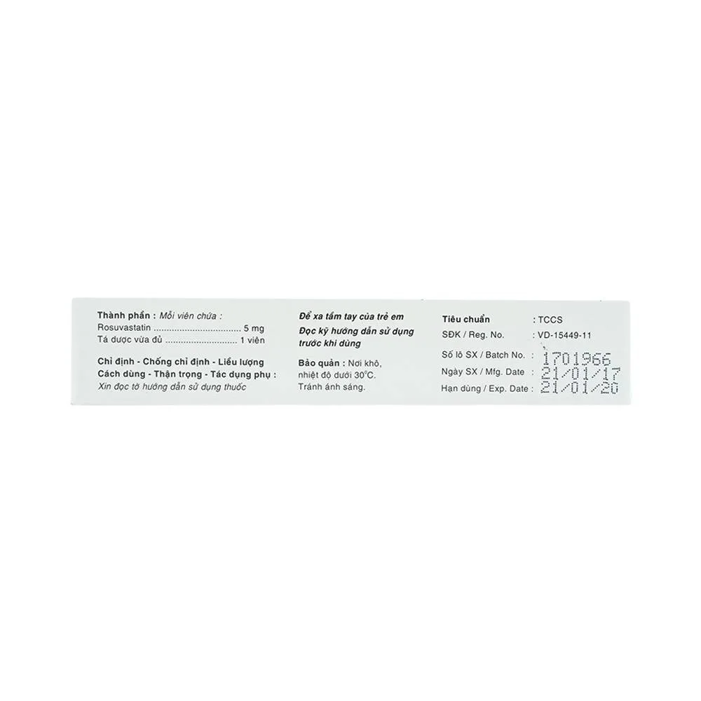 Hình ảnh Thuốc Savi Rosuvastatin 5 điều trị tăng cholesterol máu (3 vỉ x 10 viên)