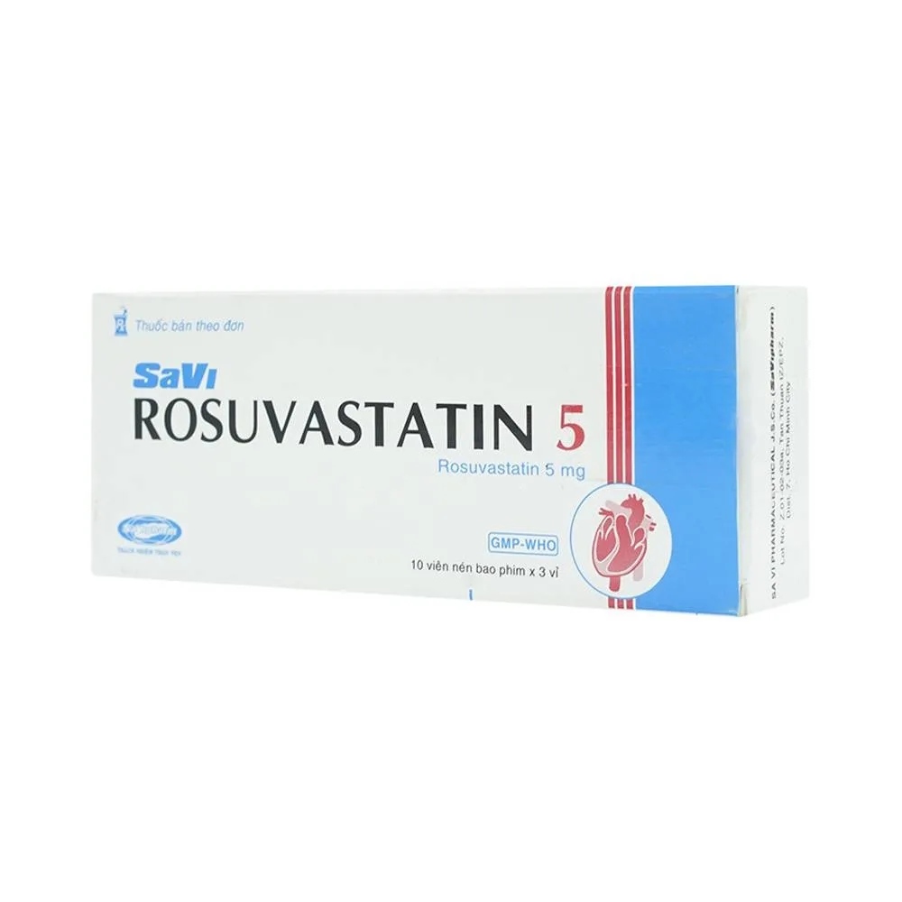 Hình ảnh Thuốc Savi Rosuvastatin 5 điều trị tăng cholesterol máu (3 vỉ x 10 viên)