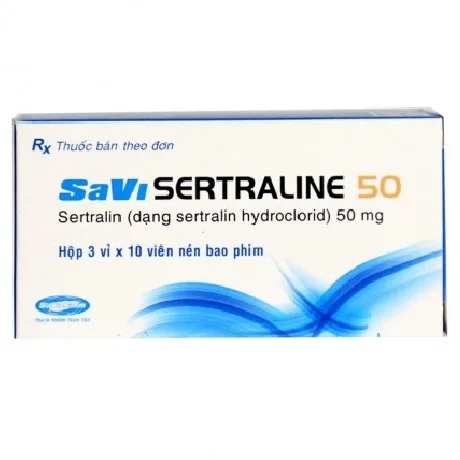 Hình ảnh Thuốc Savi Sertraline 50 điều trị trầm cảm, rối loạn hoảng sợ (3 vỉ x 10 viên)