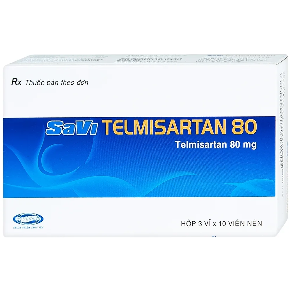 Hình ảnh Thuốc Savi Telmisartan 80 điều trị tăng huyết áp (3 vỉ x 10 viên)