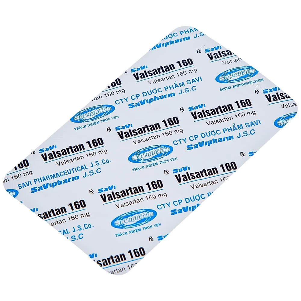 Hình ảnh Thuốc Savi Valsartan 160 điều trị tăng huyết áp, nhồi máu cơ tim (3 vỉ x 10 viên)