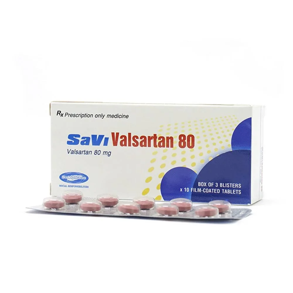 Hình ảnh Thuốc Savi Valsartan 80 điều trị tăng huyết áp, nhồi máu cơ tim (3 vỉ x 10 viên)