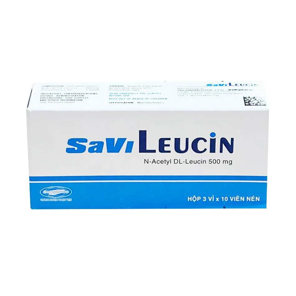 Hình ảnh Thuốc Savi Leucin 500mg Savi điều trị triệu chứng cơn chóng mặt (3 vỉ x 10 viên)