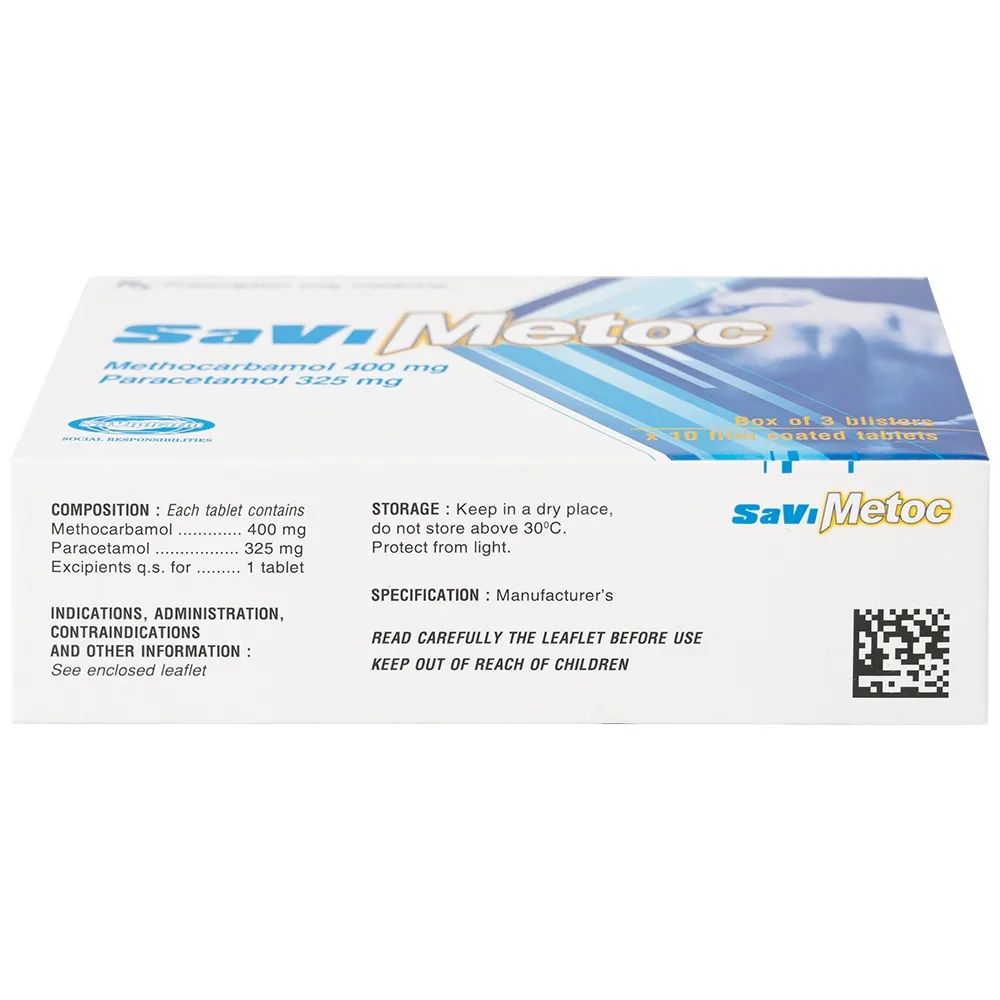 Hình ảnh Thuốc SaViMetoc giảm đau do co thắt cơ (3 vỉ x 10 viên)