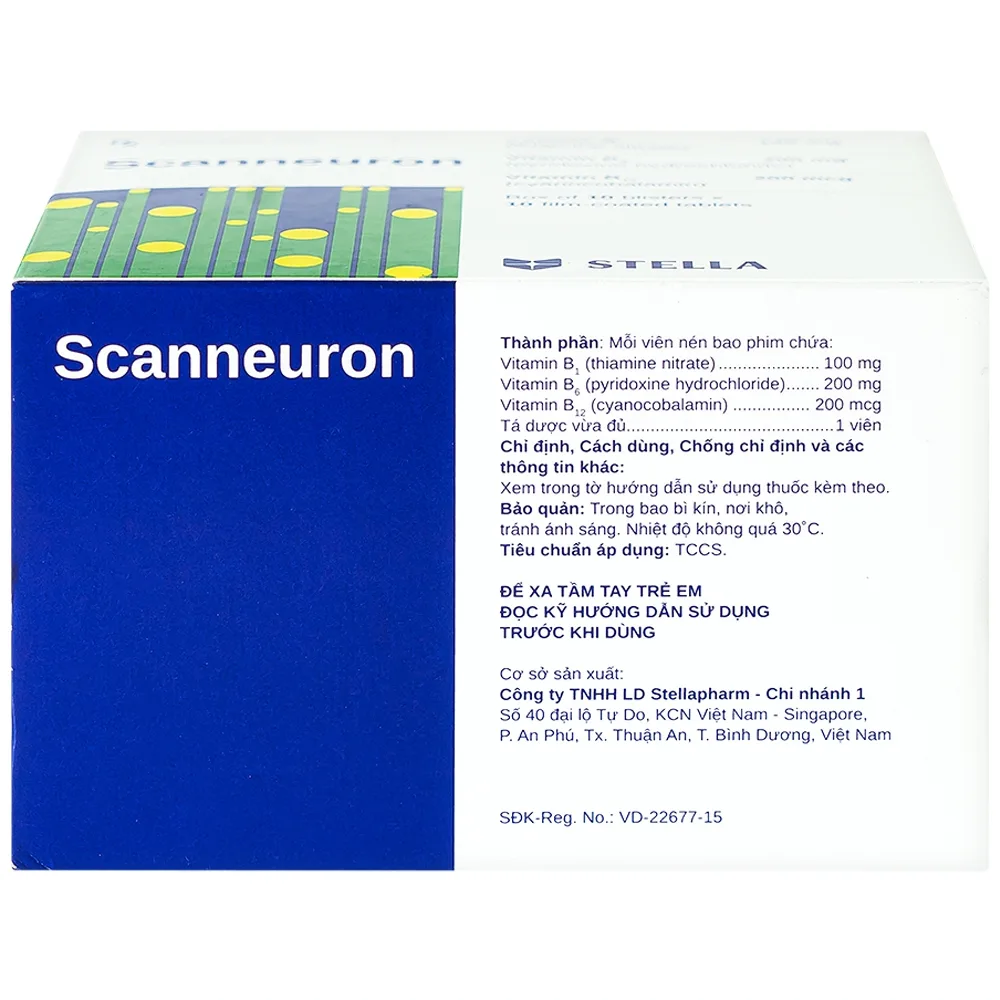 Hình ảnh Thuốc Scanneuron Stella điều trị các rối loạn về hệ thần kinh (10 vỉ x 10 viên)