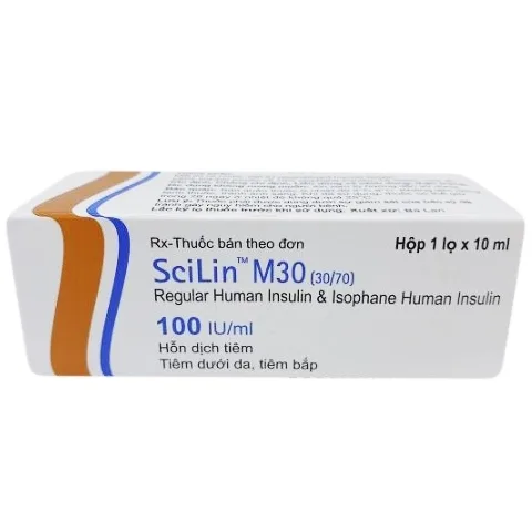 Hình ảnh Hỗn dịch tiêm SciLin M30 100IU/ml Bioton điều trị đái tháo đường (10ml)