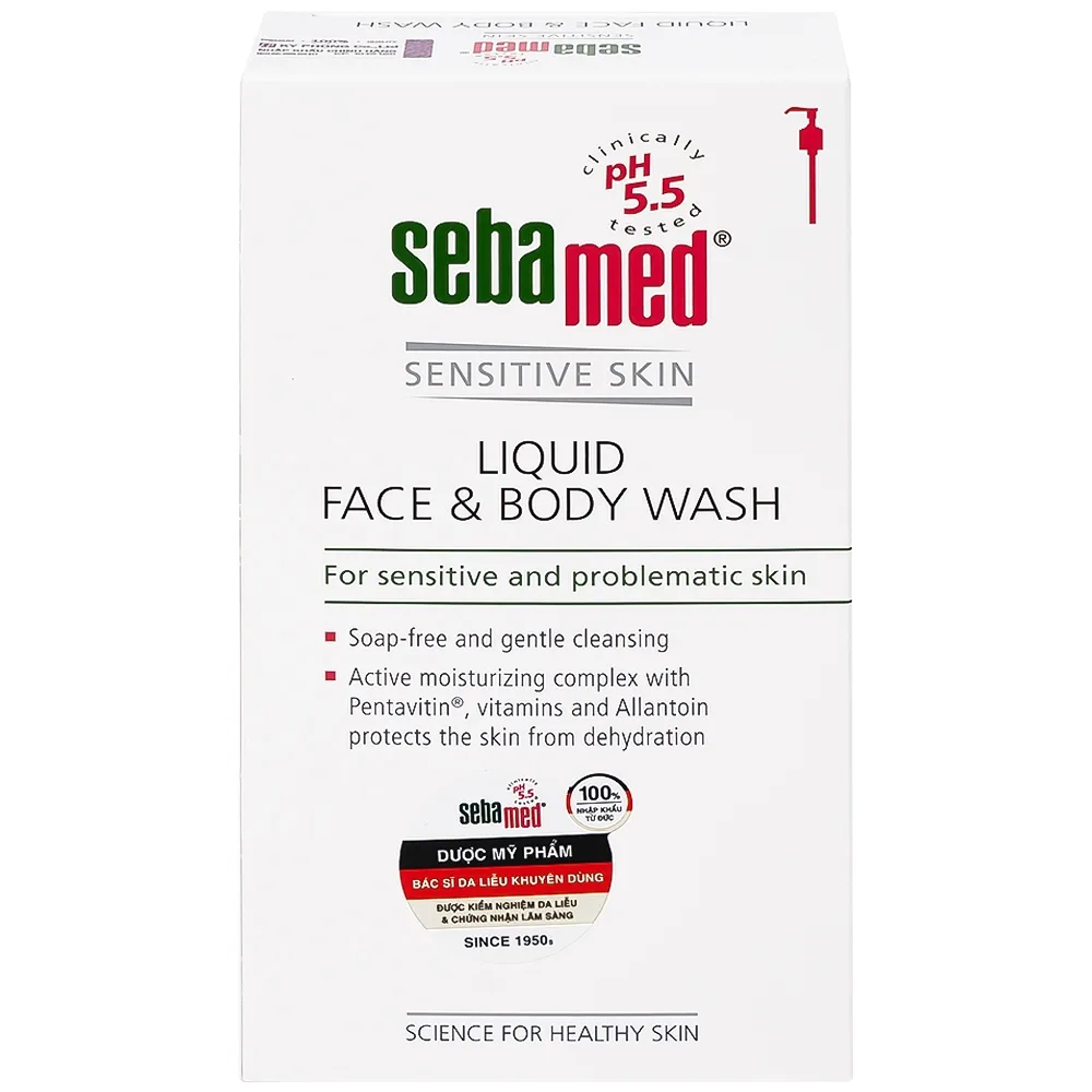Hình ảnh Sữa rữa mặt và tắm toàn thân Liquid Face & Body Wash Sebamed giúp làm sạch bụi bẩn, bã nhờn trên da (300ml)