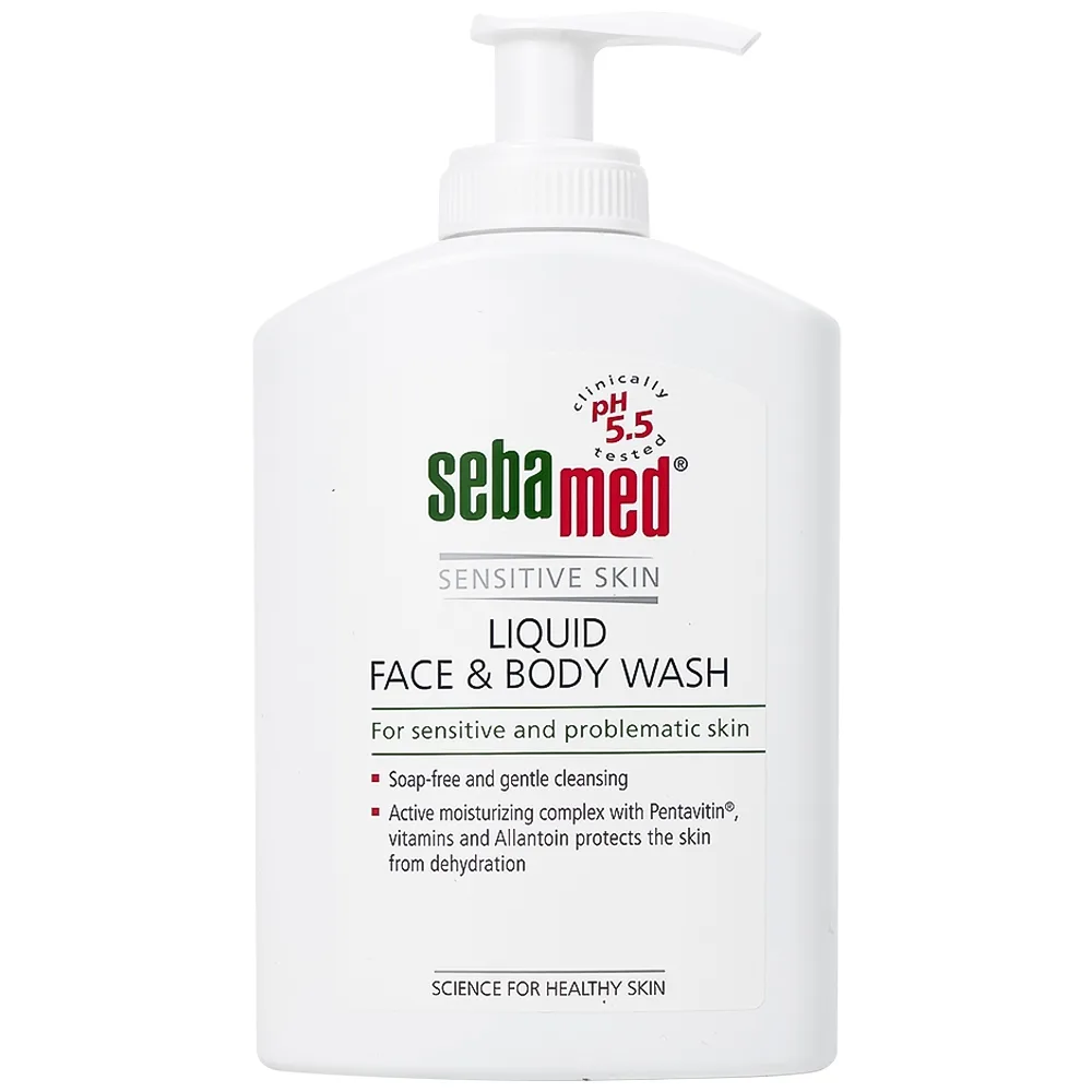 Hình ảnh Sữa rữa mặt và tắm toàn thân Liquid Face & Body Wash Sebamed giúp làm sạch bụi bẩn, bã nhờn trên da (300ml)