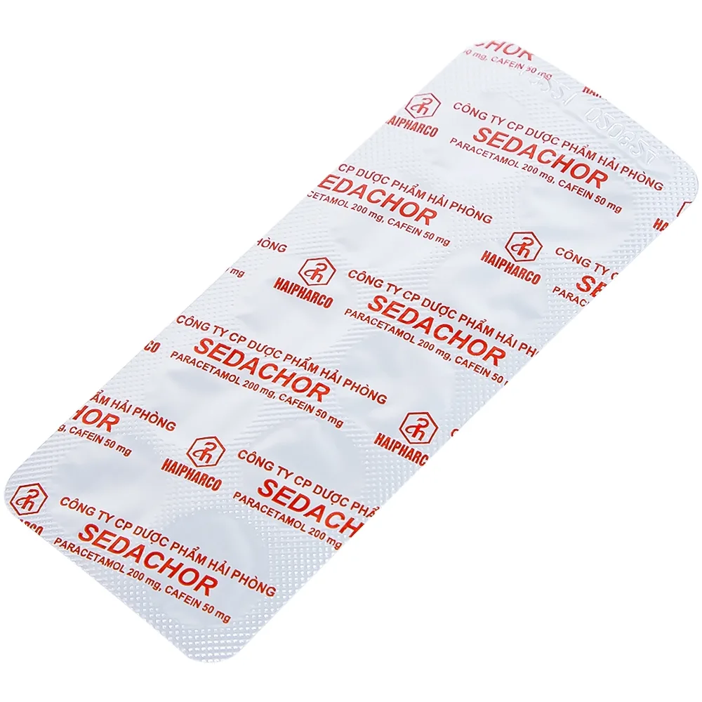 Hình ảnh Thuốc Sedachor Haripharco hạ sốt, giảm đau, trị cảm cúm, nhức đầu (50 vỉ x 10 viên)