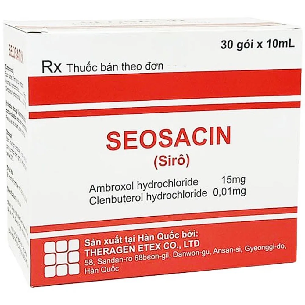Hình ảnh Siro Seosacin Theragen Etex điều trị hen phế quản, viêm phế quản cấp tính hoặc mãn tính (30 gói x 10ml)