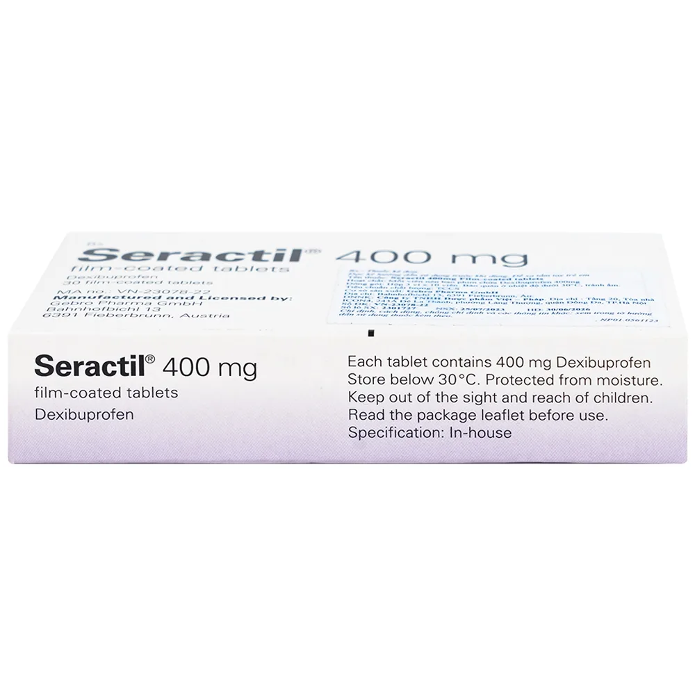 Hình ảnh Thuốc Seractil 400mg điều trị viêm xương khớp , đau bụng hành kinh (3 vỉ x 10 viên)