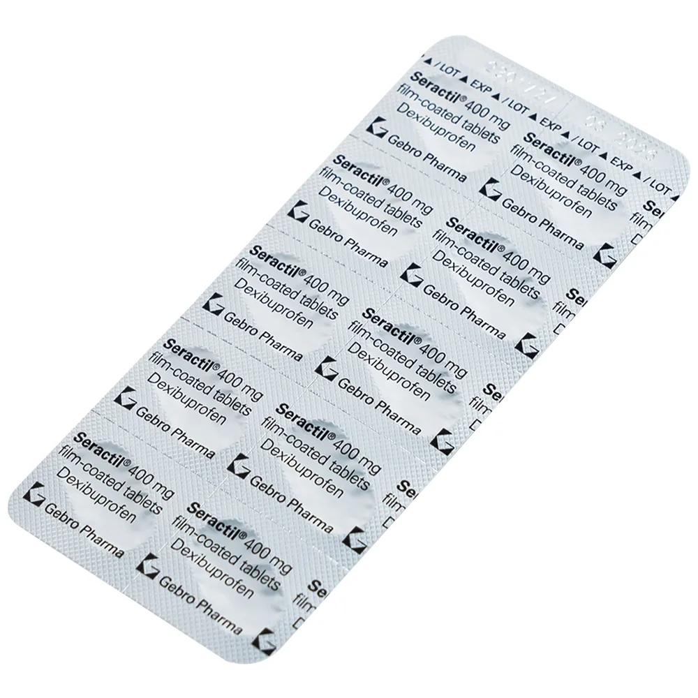 Hình ảnh Thuốc Seractil 400mg điều trị viêm xương khớp , đau bụng hành kinh (3 vỉ x 10 viên)
