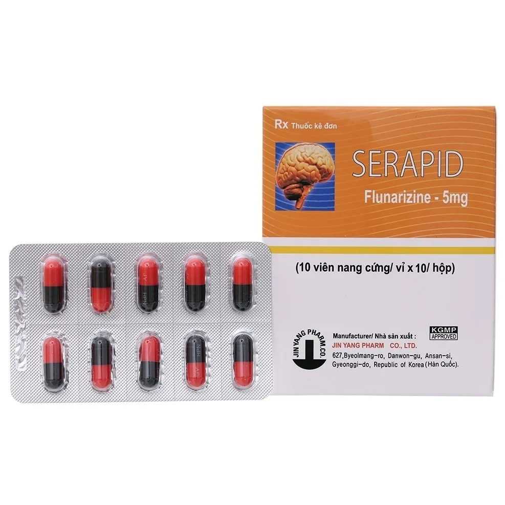 Hình ảnh Thuốc Serapid 5mg Jin Yang điều trị đau nửa đầu, chóng mặt (10 vỉ x 10 viên)