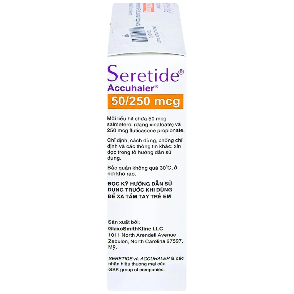 Hình ảnh Bột hít phân liều Seretide Evohaler DC 50/250 Gsk điều trị hen phế quản, tắc nghẽn phổi mạn tính (60 liều)