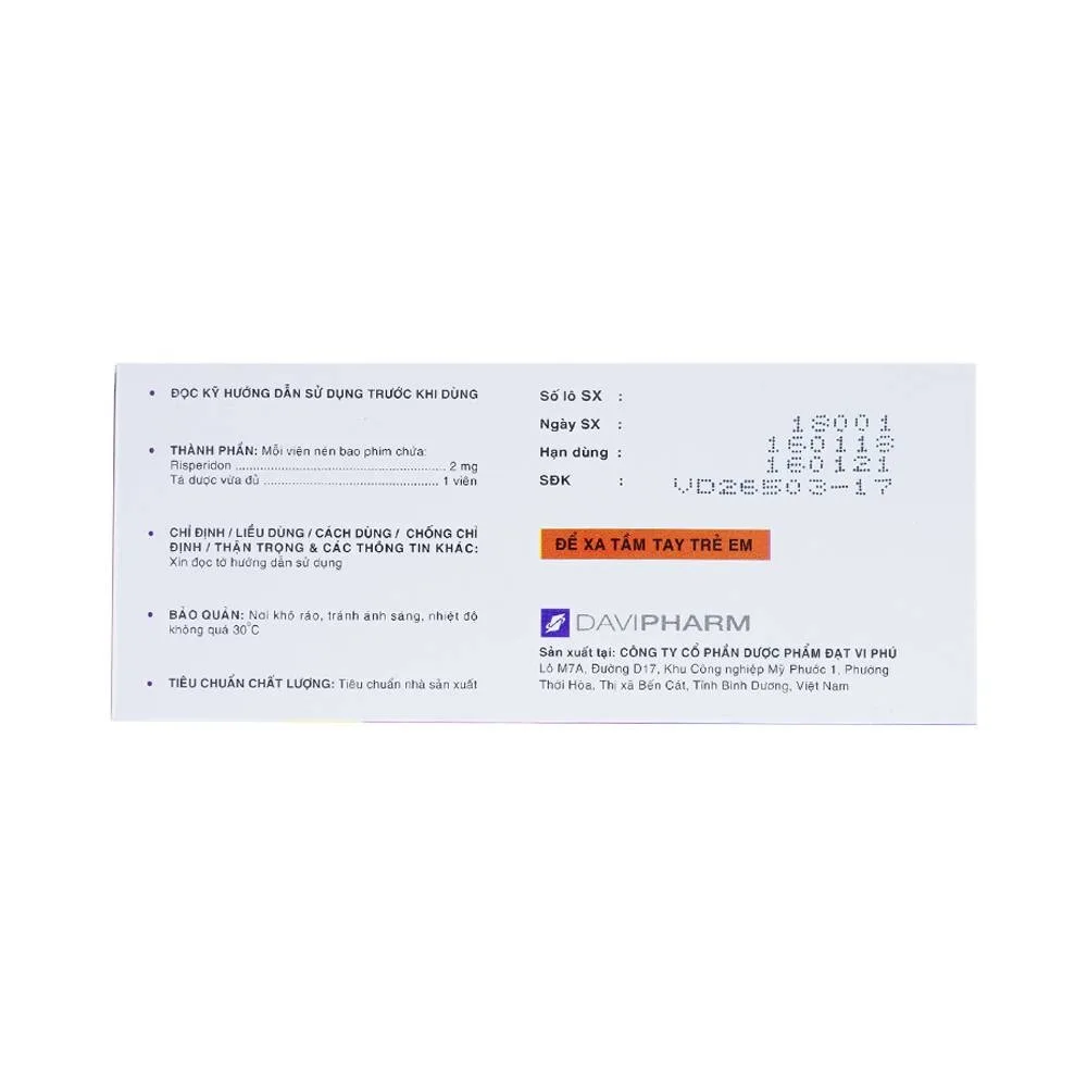Hình ảnh Thuốc Sernal Davipharm điều trị bệnh loạn tâm thần cấp và mạn (10 vỉ x 10 viên)