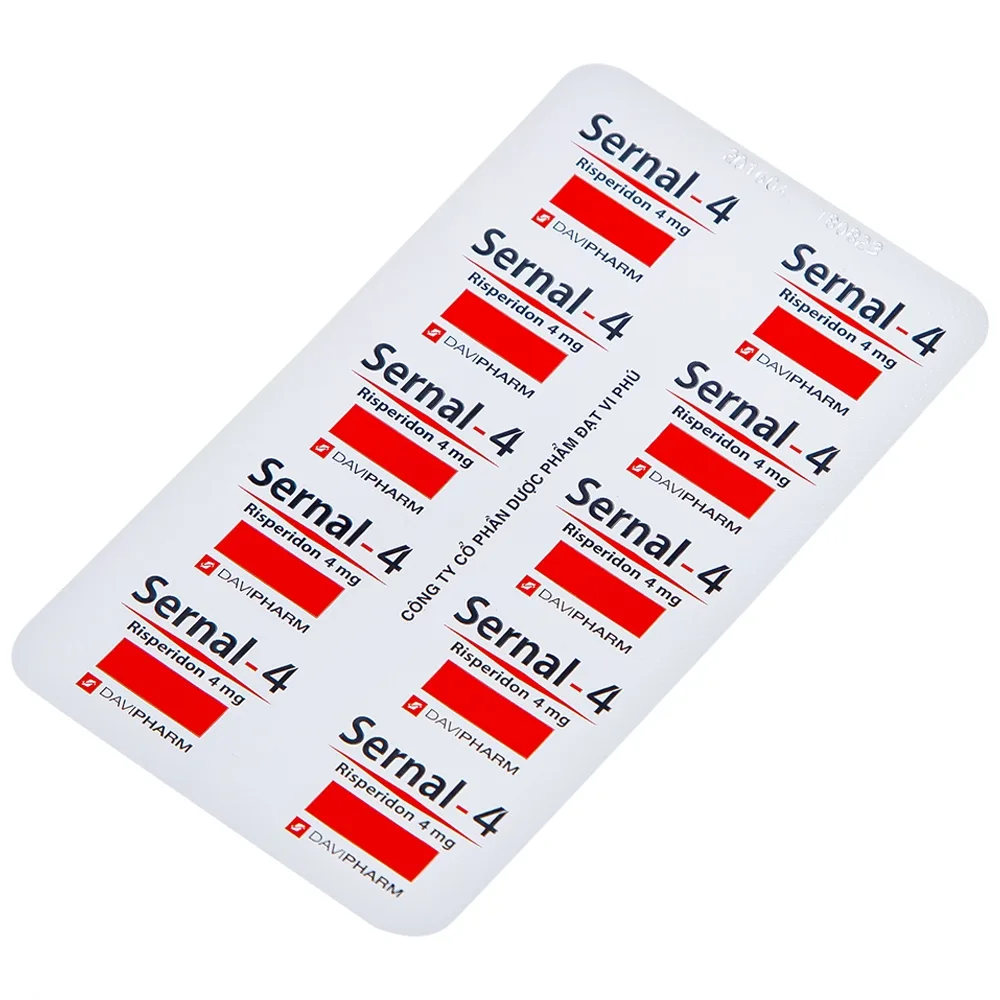 Hình ảnh Thuốc Sernal-4 Davipharm điều trị bệnh loạn tâm thần cấp và mạn (10 vỉ x 10 viên)