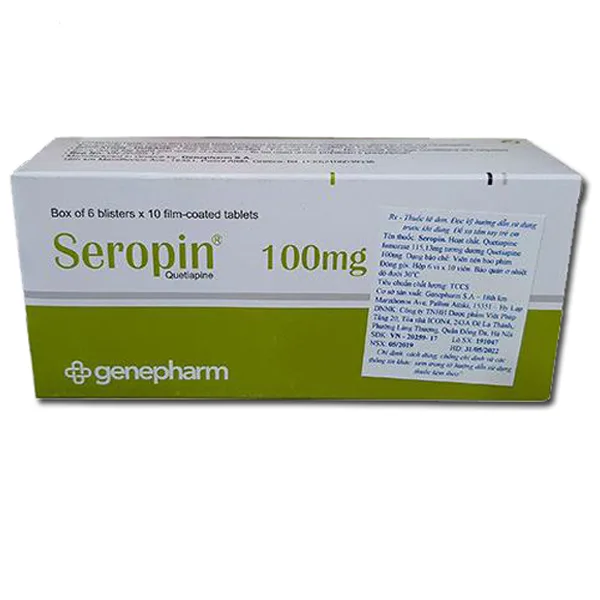 Hình ảnh Thuốc Seropin 100mg Genepharm điều trị tâm thần phân liệt (60 viên)