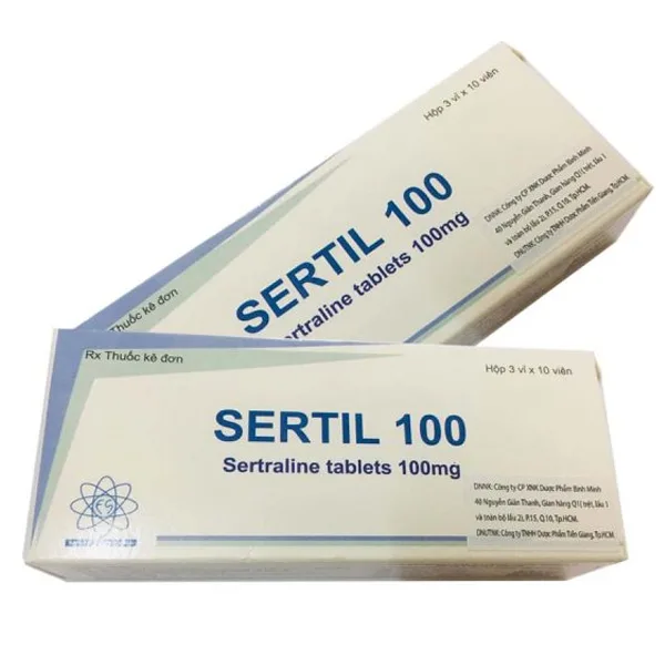 Hình ảnh Thuốc Sertil 100 Kwality Pharmaceutical điều trị bệnh trầm cảm, hội chứng hoảng sợ (3 vỉ x 10 viên)