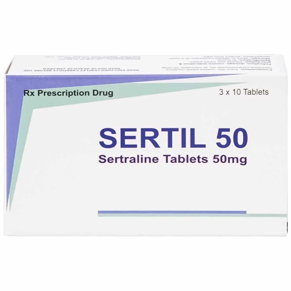 Hình ảnh Thuốc Sertil 50 Kwality Pharmaceutical điều trị bệnh trầm cảm, hội chứng hoảng sợ (3 vỉ x 10 viên)