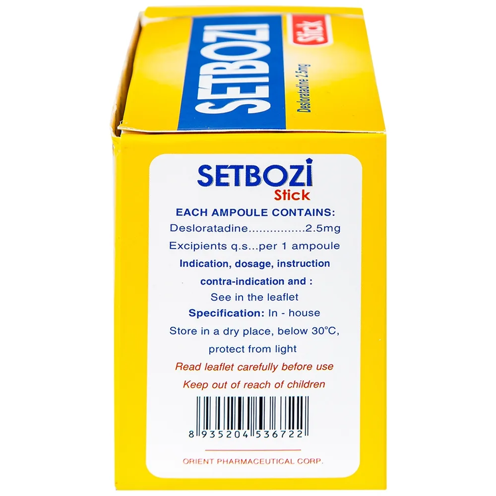 Hình ảnh Dung dịch Setbozi Stick giảm các triệu chứng hắt hơi, sổ mũi (20 ống x 5ml) 