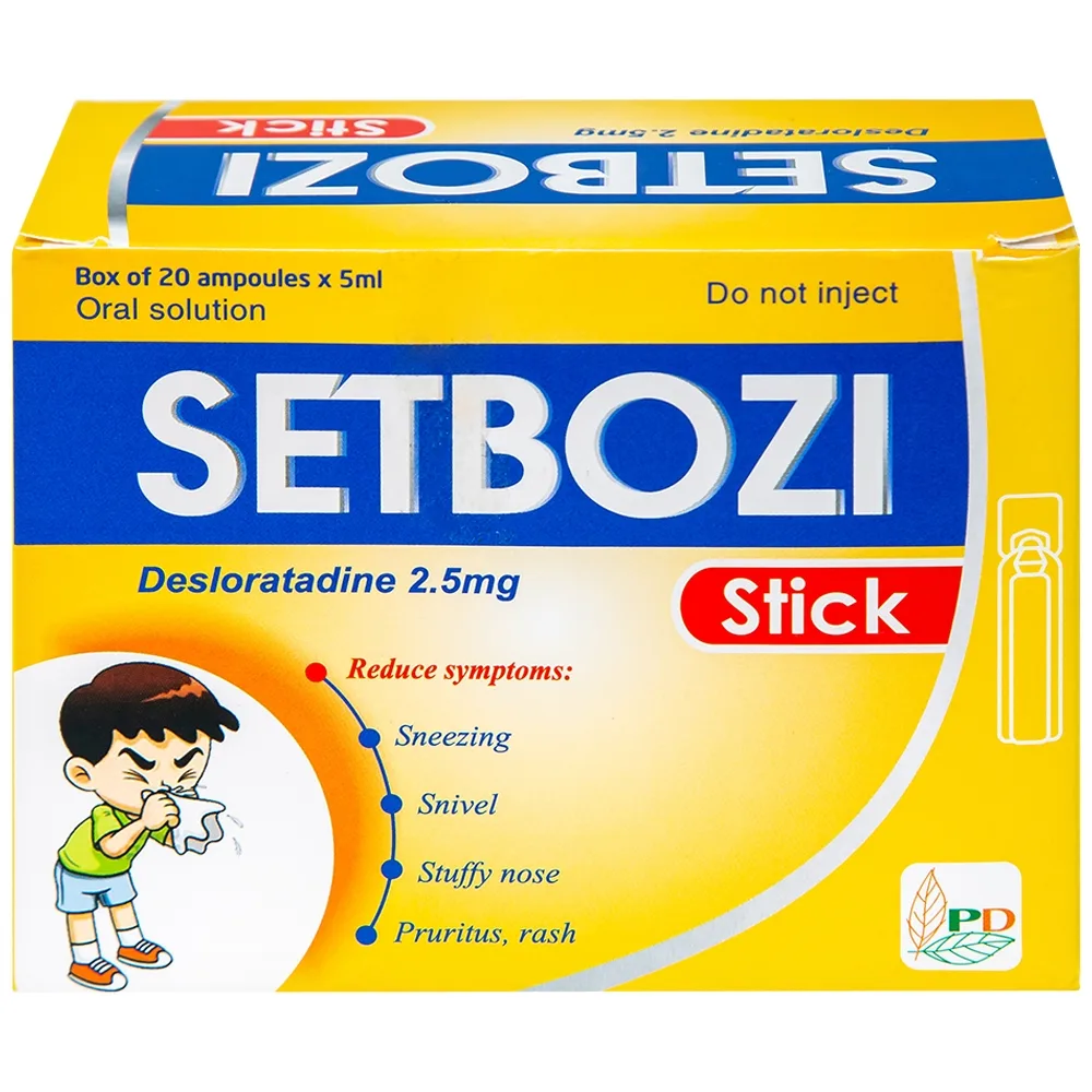 Hình ảnh Dung dịch Setbozi Stick giảm các triệu chứng hắt hơi, sổ mũi (20 ống x 5ml) 