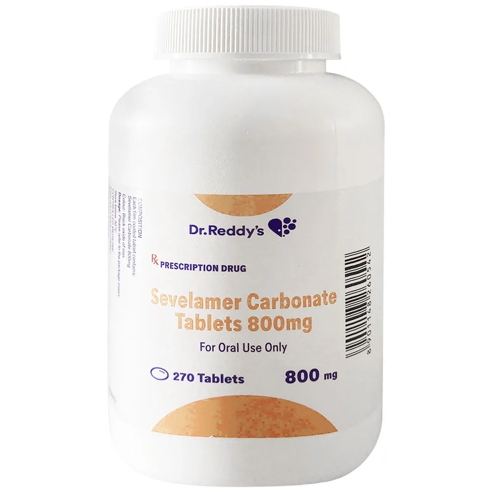 Hình ảnh Thuốc Sevelamer Carbonate Tablets 800mg Dr. Reddy's kiểm soát tình trạng tăng phosphat huyết (270 viên)