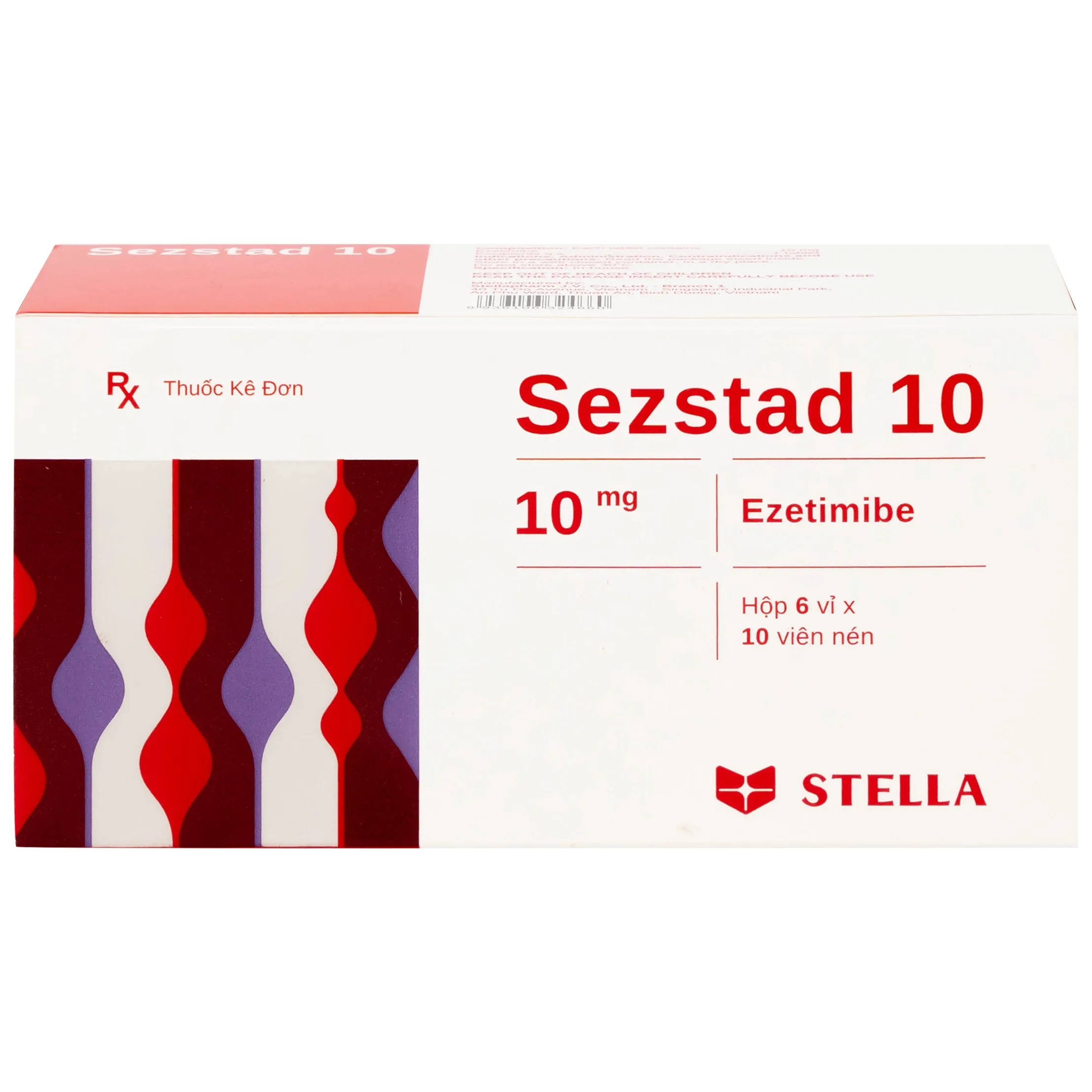 Hình ảnh Thuốc Sezstad 10 Stella điều trị tăng cholesterol máu nguyên phát (6 vỉ x 10 viên)