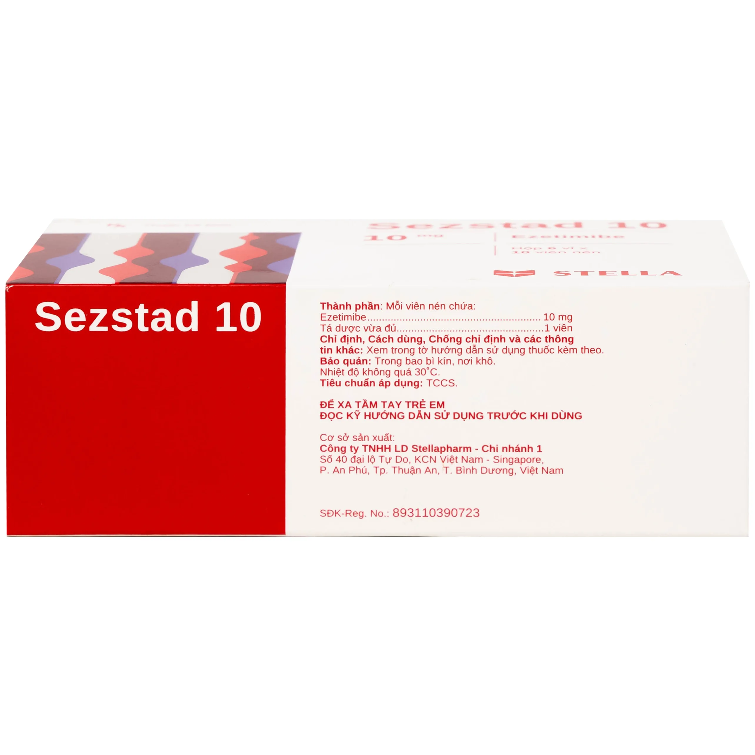 Hình ảnh Thuốc Sezstad 10 Stella điều trị tăng cholesterol máu nguyên phát (6 vỉ x 10 viên)