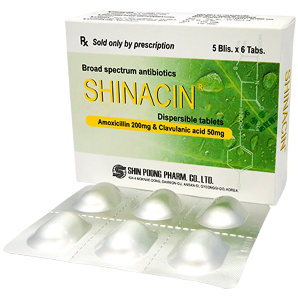 Hình ảnh Thuốc Shinacin Shinpoong Deawoo điều trị nhiễm khuẩn đường hô hấp, tiết niệu (5 vỉ x 6 viên)