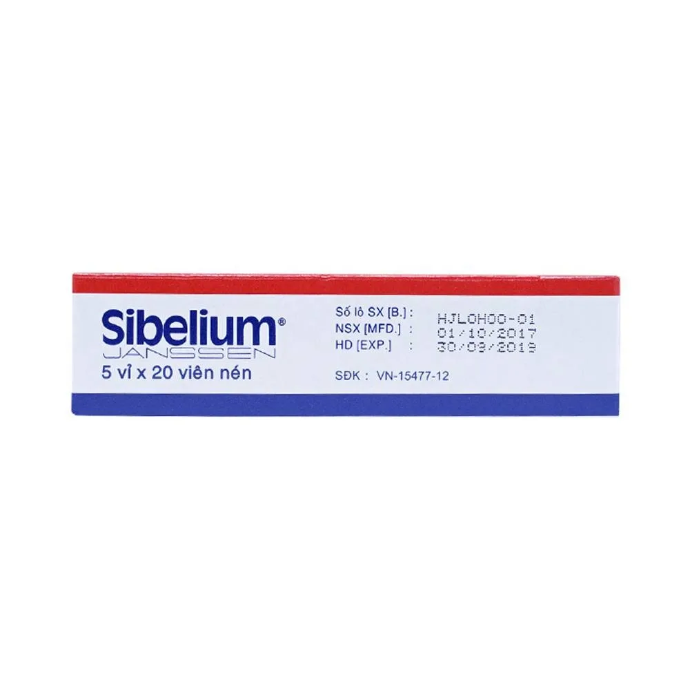 Hình ảnh Thuốc Sibelium Janssen điều trị đau nửa đầu  (5 vỉ x 20 viên)