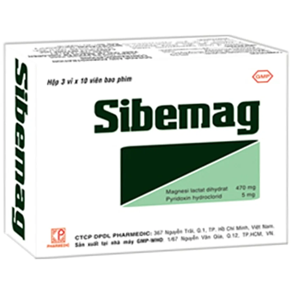 Hình ảnh Thuốc Sibemag Pharmedic  điều trị thiếu magnesi nặng (3 vỉ x 10 viên)
