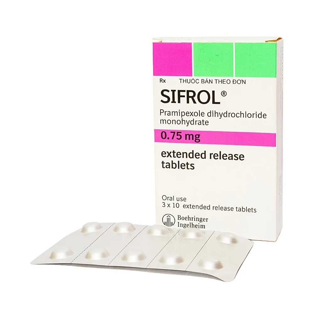 Hình ảnh Thuốc Sifrol 0.75mg Boehringer điều trị bệnh parkinson (3 vỉ x 10 viên)