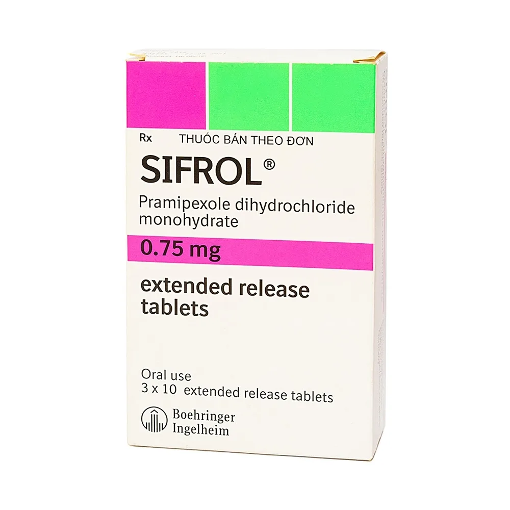Hình ảnh Thuốc Sifrol 0.75mg Boehringer điều trị bệnh parkinson (3 vỉ x 10 viên)