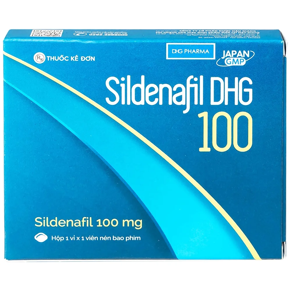 Hình ảnh Thuốc Sildenafil DHG 100 điều trị các rối loạn cương dương (1 vỉ x 1 viên)