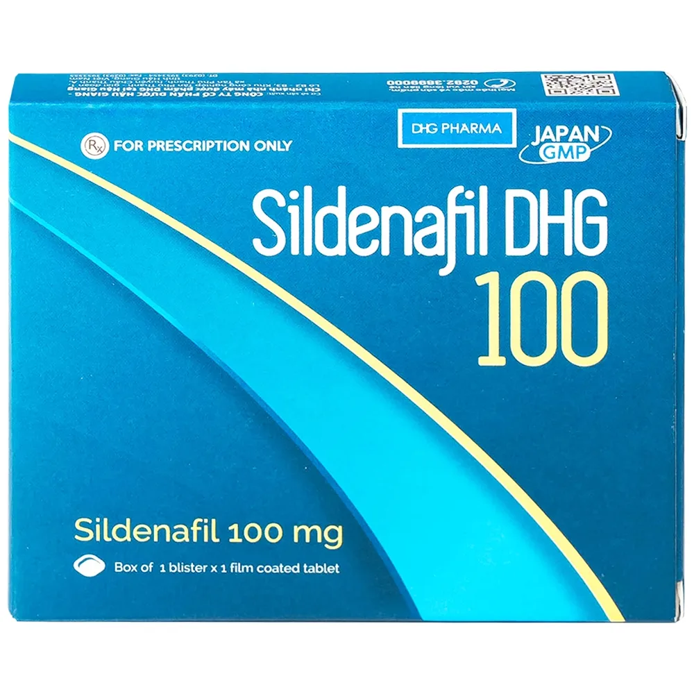 Hình ảnh Thuốc Sildenafil DHG 100 điều trị các rối loạn cương dương (1 vỉ x 1 viên)