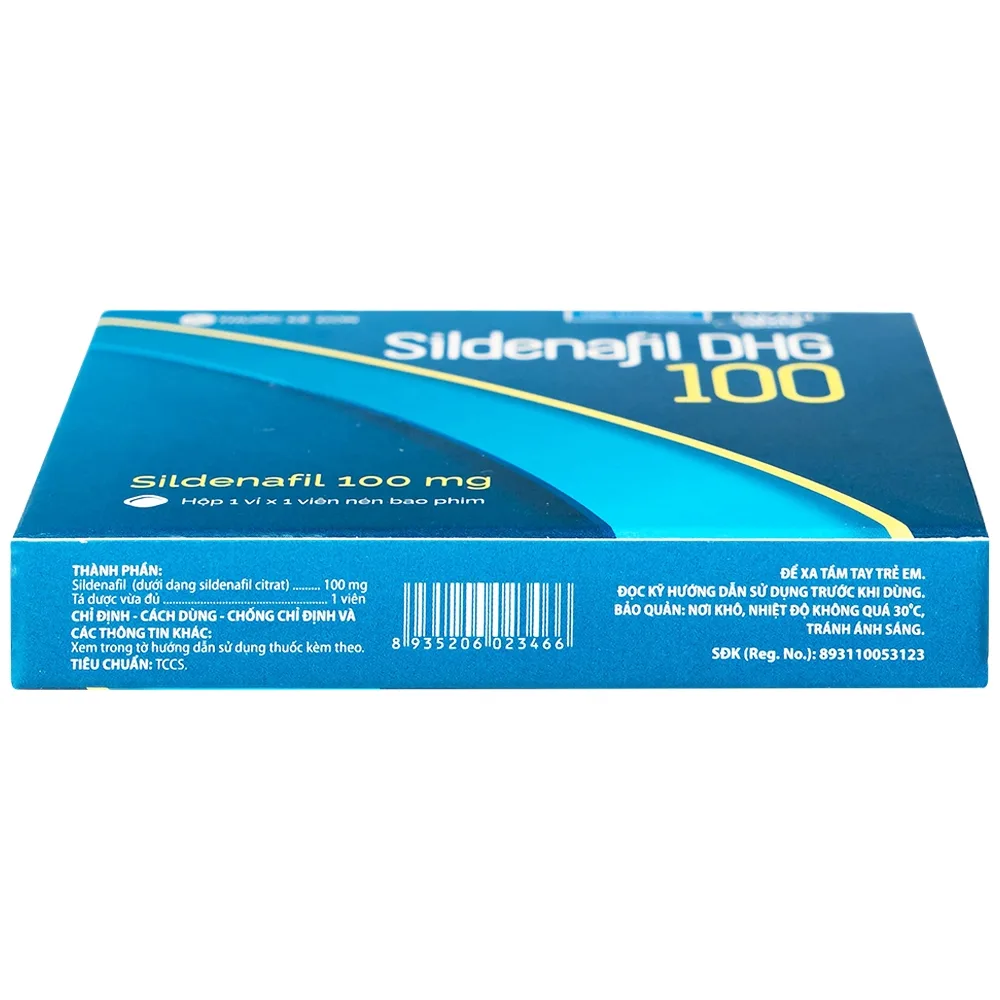 Hình ảnh Thuốc Sildenafil DHG 100 điều trị các rối loạn cương dương (1 vỉ x 1 viên)