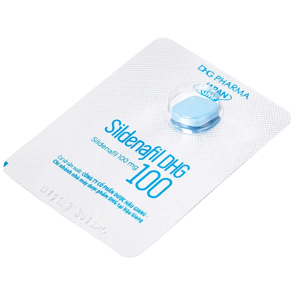 Hình ảnh Thuốc Sildenafil DHG 100 điều trị các rối loạn cương dương (1 vỉ x 1 viên)