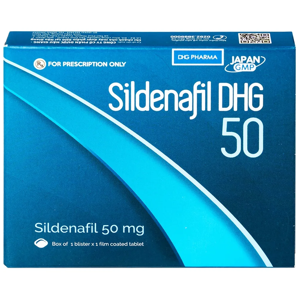 Hình ảnh Thuốc Sildenafil 50 DHG điều trị các tình trạng rối loạn cương dương (1 vỉ x 1 viên)