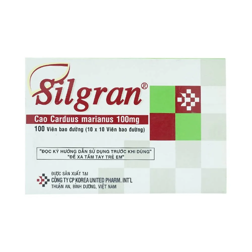 Hình ảnh Thuốc Silgran 100mg United điều trị nhiễm độc gan, bảo vệ tế bào gan (10 vỉ x 10 viên)