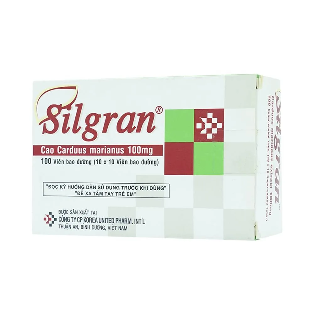 Hình ảnh Thuốc Silgran 100mg United điều trị nhiễm độc gan, bảo vệ tế bào gan (10 vỉ x 10 viên)