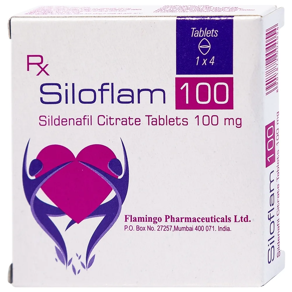 Hình ảnh Thuốc Siloflam 100 Flamingo điều trị rối loạn cương dương (1 vỉ x 4 viên)