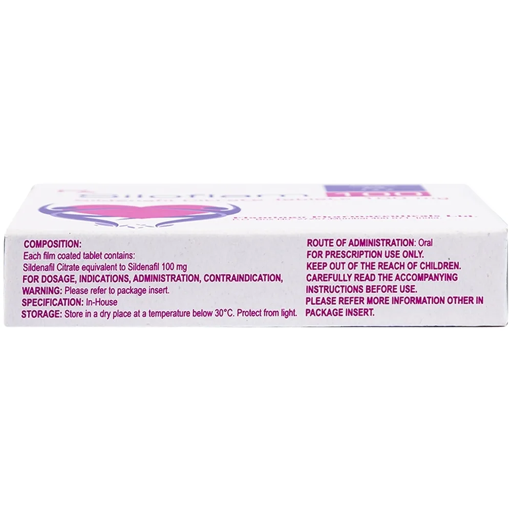 Hình ảnh Thuốc Siloflam 100 Flamingo điều trị rối loạn cương dương (1 vỉ x 4 viên)