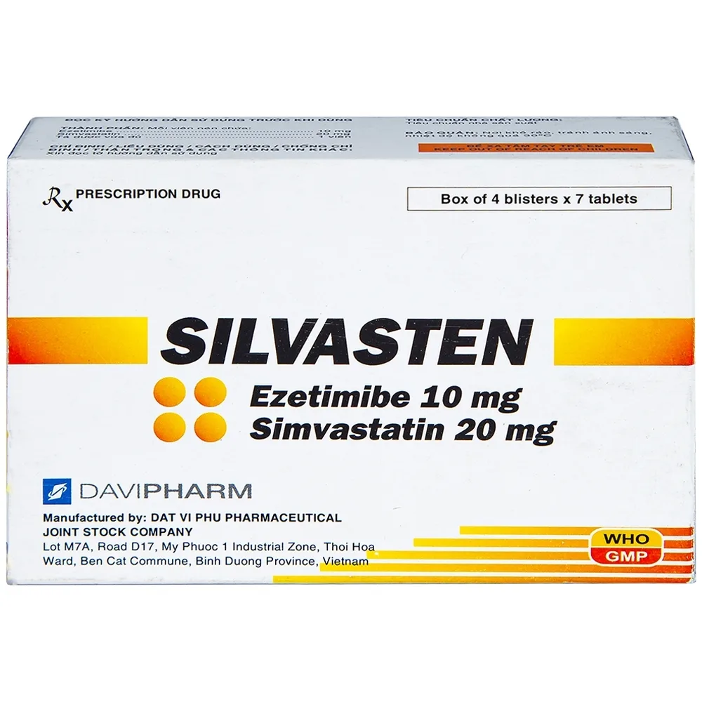Hình ảnh Thuốc Silvasten Davi Pharm hạ lipid máu (4 vỉ x 7 viên)