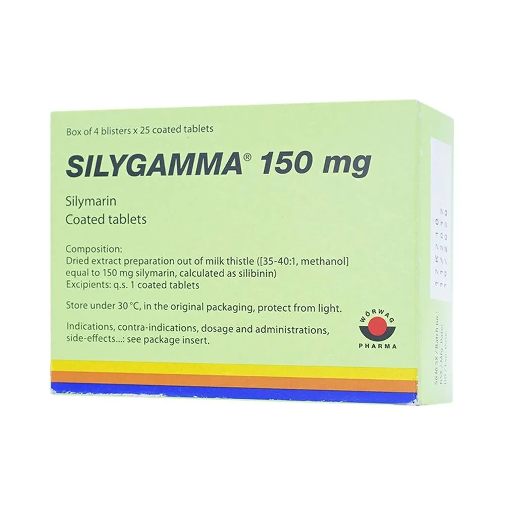 Hình ảnh Thuốc Silygamma 150mg Worwag điều trị viêm gan mãn tính, xơ gan (4 vỉ x 25 viên)