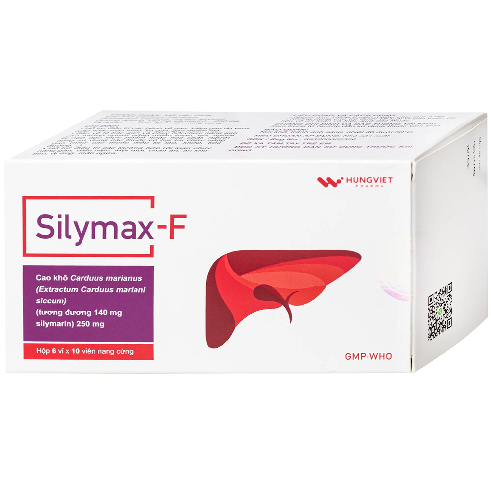 Hình ảnh Thuốc Silymax-F Hưng Việt điều trị viêm gan do virus, xơ gan, gan nhiễm mỡ (6 vỉ x 10 viên)