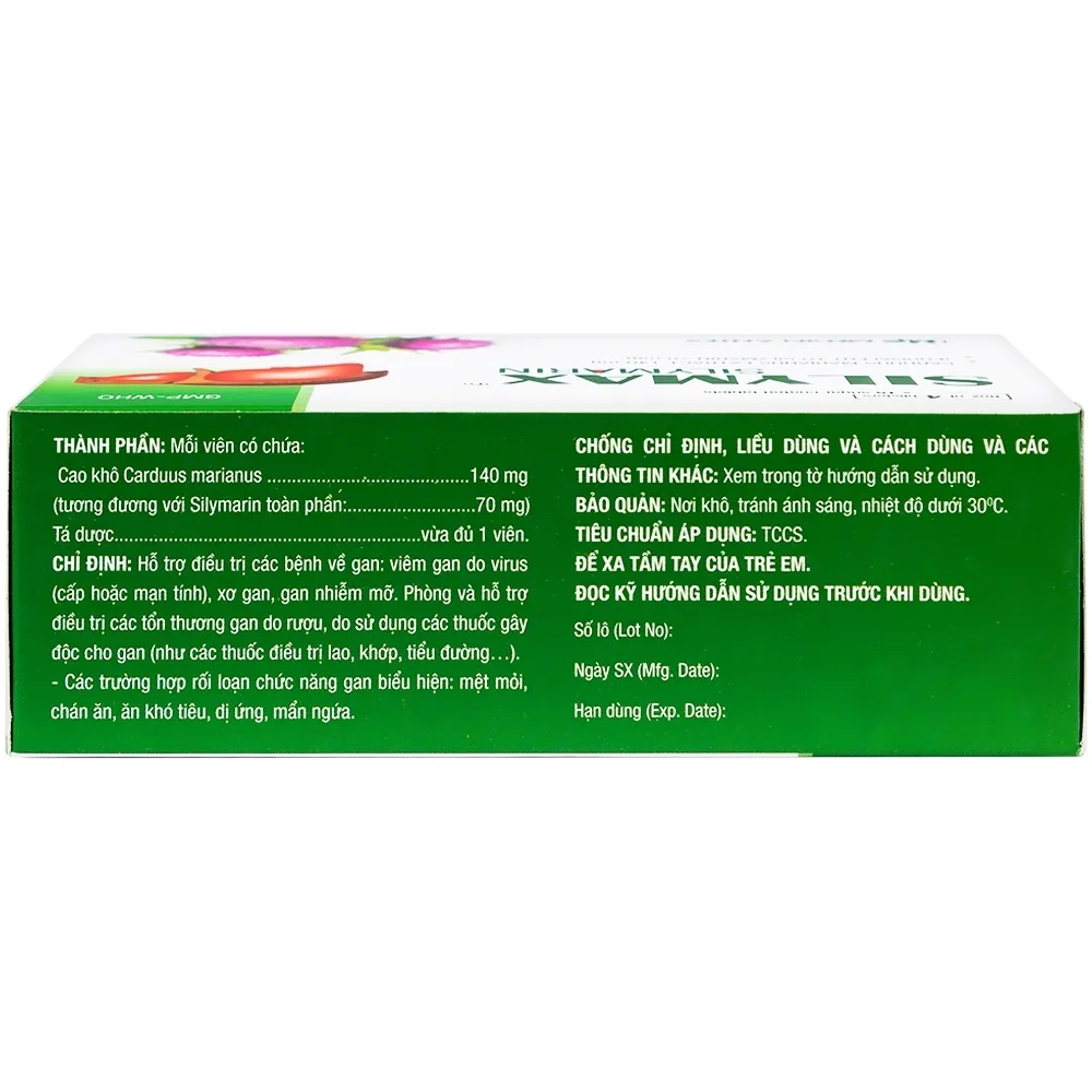 Hình ảnh Thuốc Silymax Silymarin Mediplantex điều trị viêm gan do virus, xơ gan (4 vỉ x 15 viên)