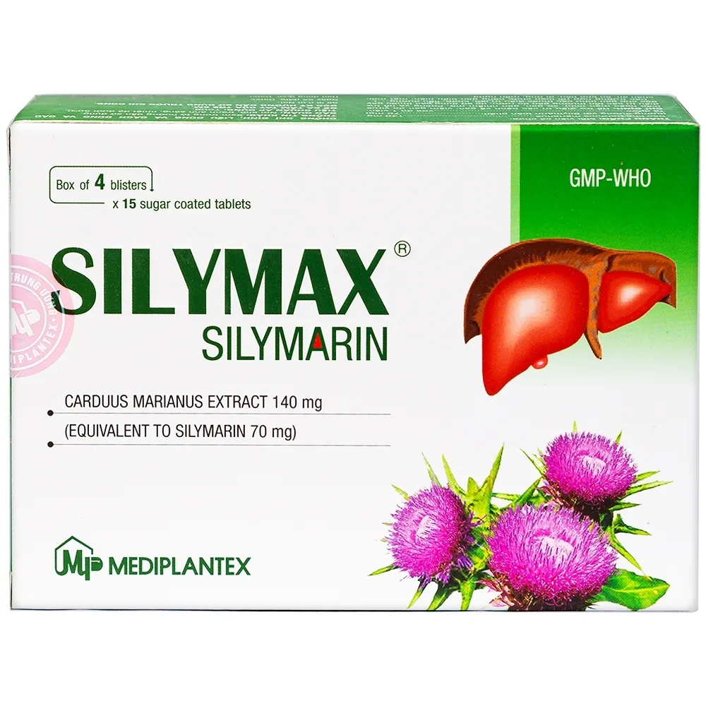 Hình ảnh Thuốc Silymax Silymarin Mediplantex điều trị viêm gan do virus, xơ gan (4 vỉ x 15 viên)