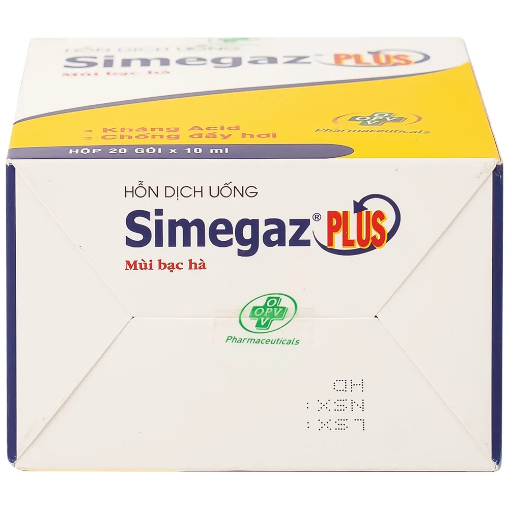 Hình ảnh Hỗn dịch uống Simegaz Plus OPV vị bạc hà, điều trị viêm loét dạ dày , tăng acid dạ dày (20 gói x 10ml)